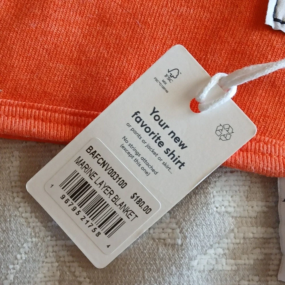 Marine Layer Bay Football Club Blanket Orange Sporty Soccer 2024 NEW